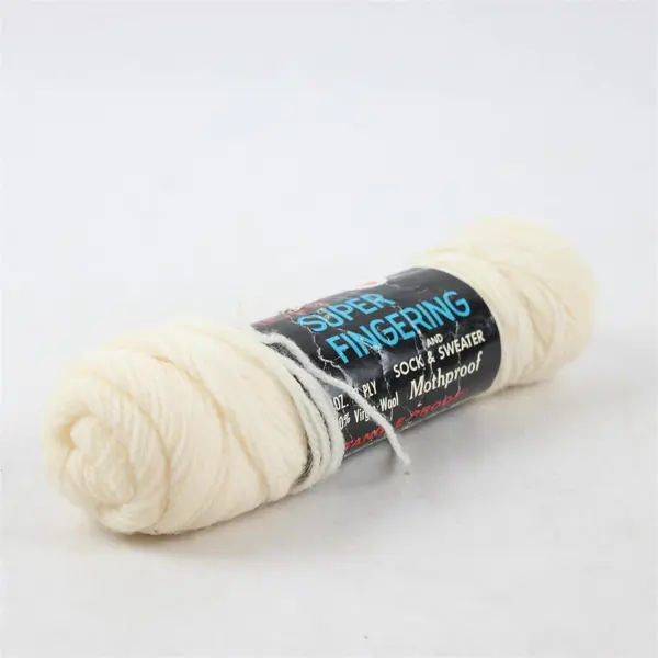 Lot of 2 Skeins of White Virgin Wool and Acrylic Yarn, unused 