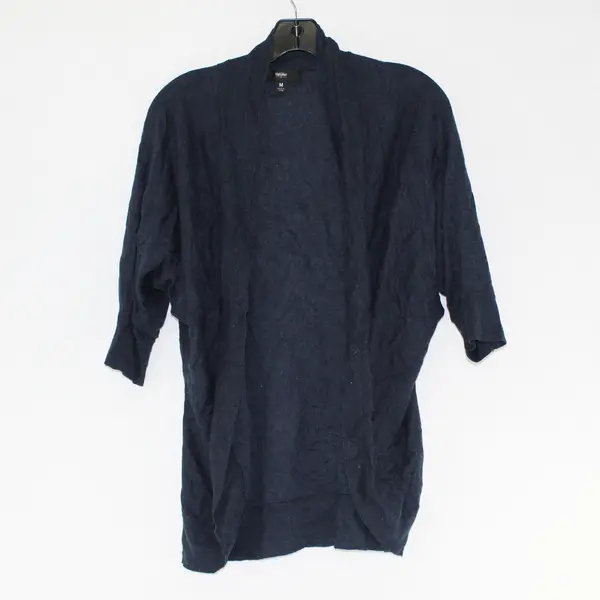 Mossimo Solid Navy Blue Color Knit Half Length Sleeve Cardigan Top Womens Size M