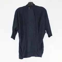 Mossimo Solid Navy Blue Color Knit Half Length Sleeve Cardigan Top Womens Size M