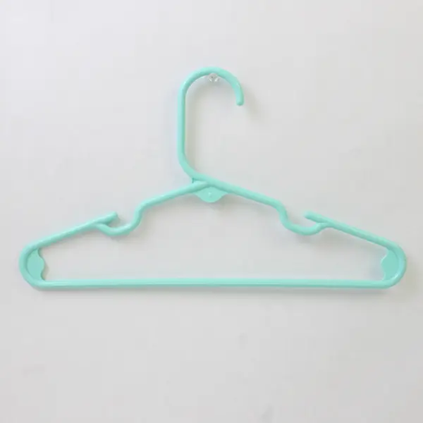 Lot of 10 Seafoam Green Plastic Kids Clothes Hangers