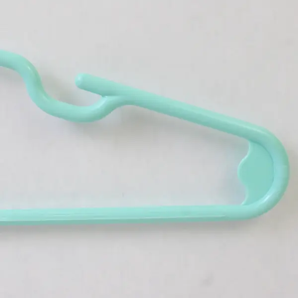 Lot of 10 Seafoam Green Plastic Kids Clothes Hangers