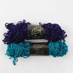 Lot of 2 Skeins of Lion Brand Chenille Sensations Yarn, Teal & Purple 