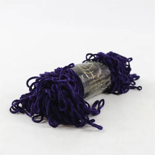 Lot of 2 Skeins of Lion Brand Chenille Sensations Yarn, Teal & Purple 