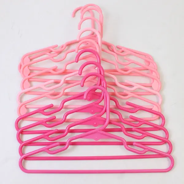 Mixed Lot of 10 Pink Plastic Kids Clothes Hangers