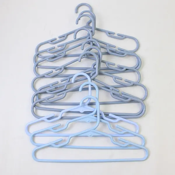 Mixed Lot of 10 Light Blue Plastic Kids Clothes Hangers