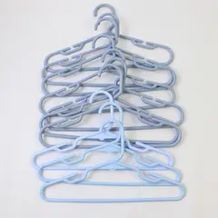 Mixed Lot of 10 Light Blue Plastic Kids Clothes Hangers