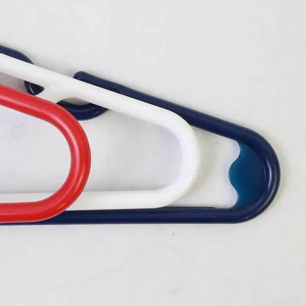 Mixed Lot of 10 Red White and Blue Plastic Kids Clothes Hangers