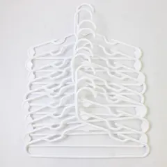 Mixed Lot of 10 White Plastic Kids Clothes Hangers Closet Storage