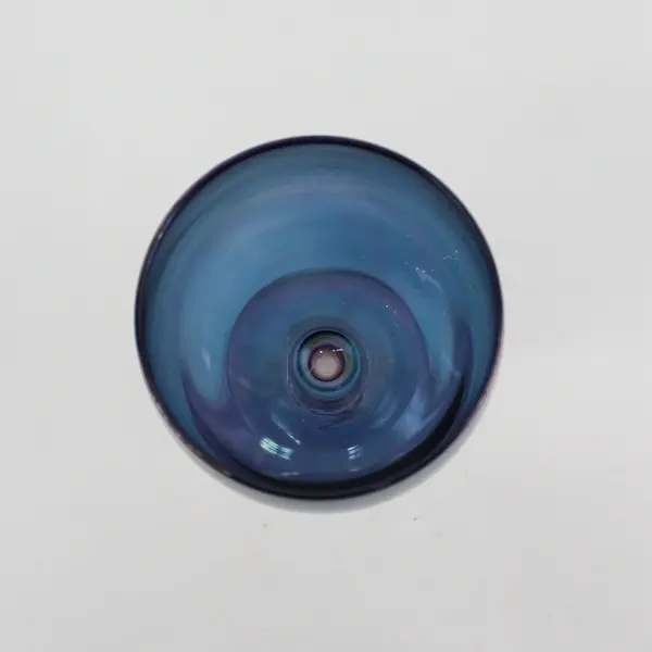 Unbranded Clear Purple Iridescent Glass Stemmed Wine Glass 7.5" Tall