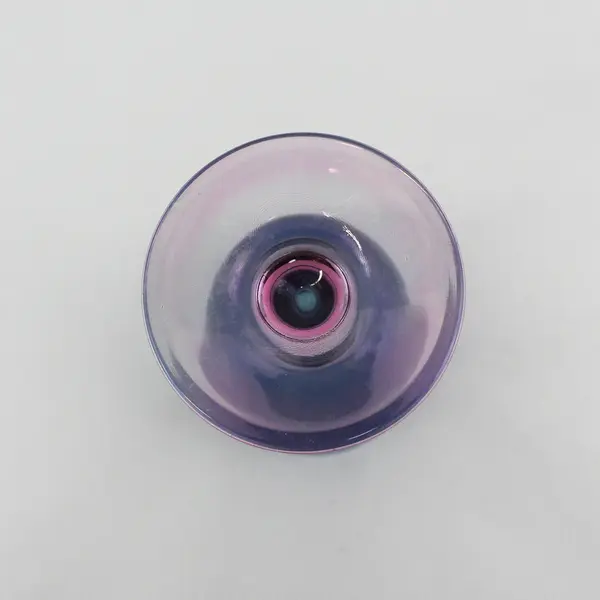 Unbranded Clear Purple Iridescent Glass Stemmed Wine Glass 7.5" Tall