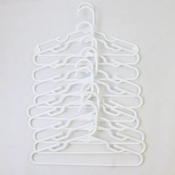 Mixed Lot of 10 White Plastic Kids Clothes Hangers Closet Organization