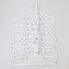 Mixed Lot of 10 White Plastic Kids Clothes Hangers Closet Organization