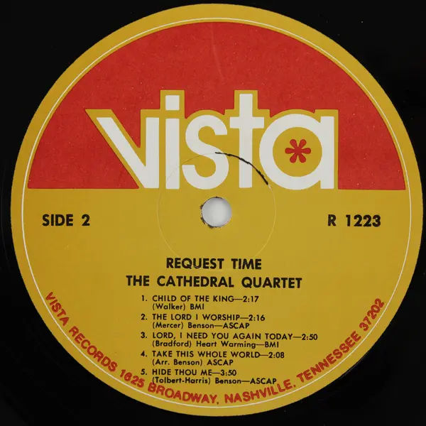 The Cathedral Quartet Request Time Record 12" Vinyl Record