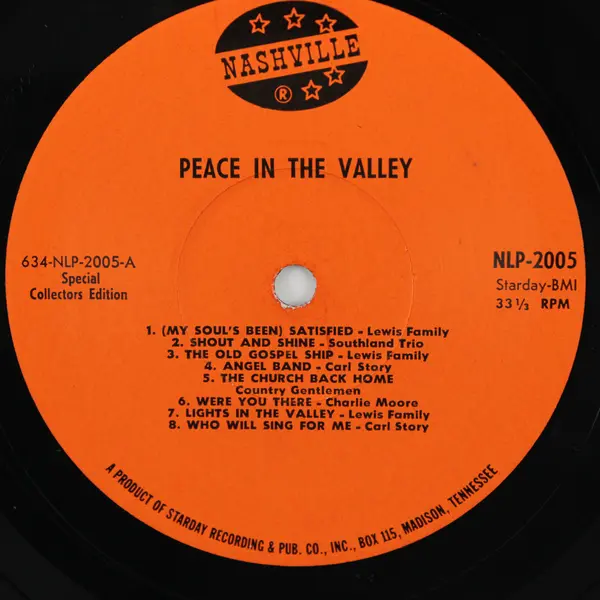 Peace in the Valley 16 Sacred & Gospel Hits 12" Vinyl Record