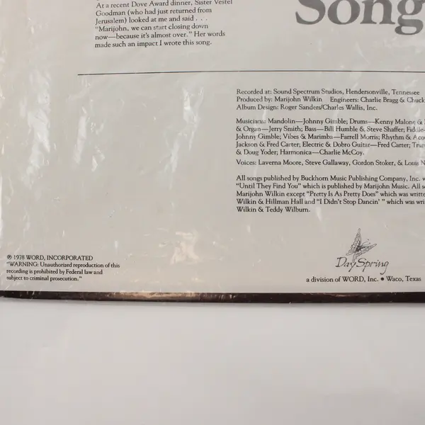 Marijohn  - Lord, Let Me Leave A Song 12" Vinyl Record