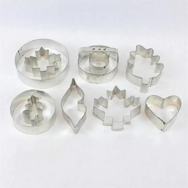 Mixed Lot of 9 Metal Cookie Cutters Varied Shapes