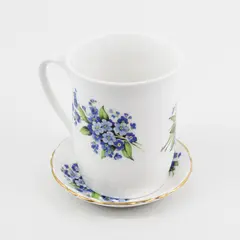 Royal Windsor Fine Bone China Cup and Saucer Set Blue Floral Design