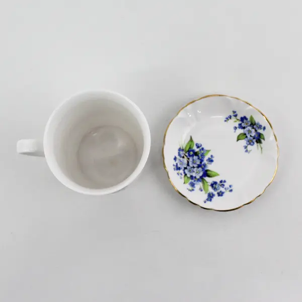 Royal Windsor Fine Bone China Cup and Saucer Set Blue Floral Design
