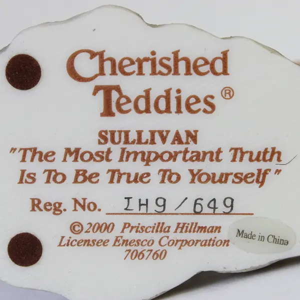 Cherished Teddies By Enesco "... Be True To Yourself" 2000 Sullivan 706760