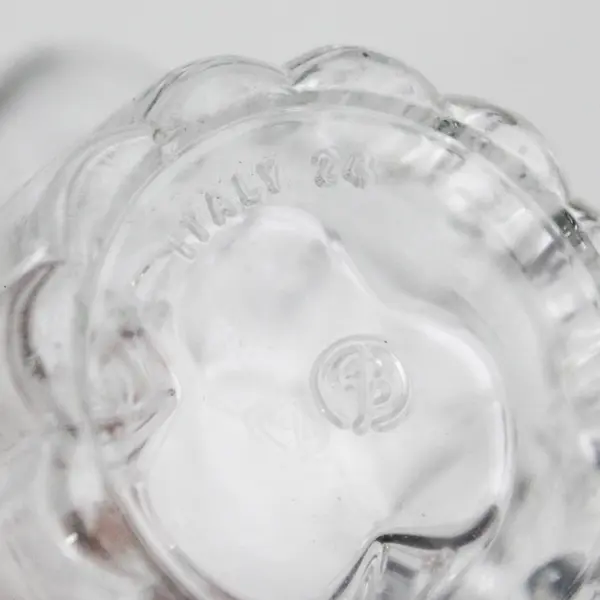 Set of 2 Vintage Borgonovo Clear Glass Flower Petal Votive Candle Holders