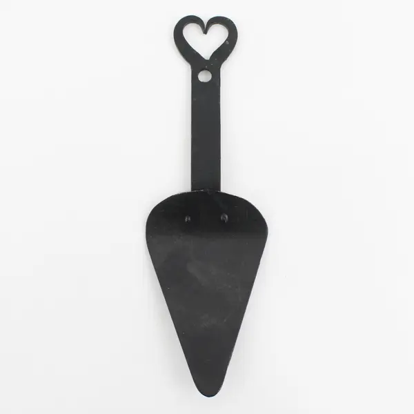 Vintage Wrought Iron Spatula with Heart Shaped Handle 9.5"