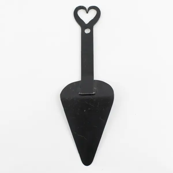 Vintage Wrought Iron Spatula with Heart Shaped Handle 9.5"