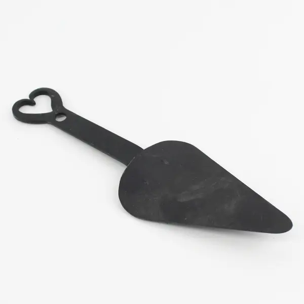 Vintage Wrought Iron Spatula with Heart Shaped Handle 9.5"