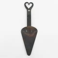 Vintage Wrought Iron Spatula with Heart Shaped Handle 9.5" FLAWED