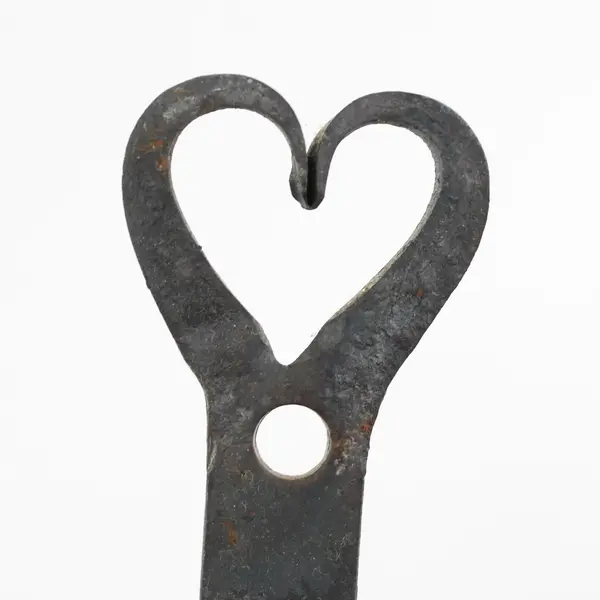 Vintage Wrought Iron Spatula with Heart Shaped Handle 9.5" FLAWED