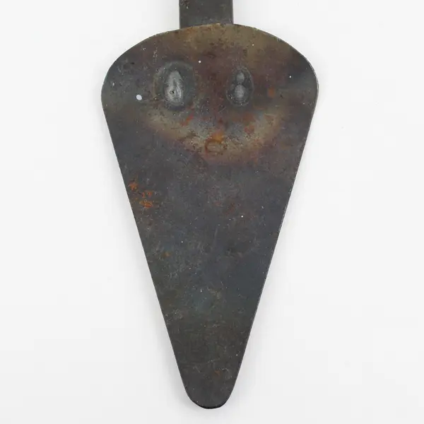 Vintage Wrought Iron Spatula with Heart Shaped Handle 9.5" FLAWED