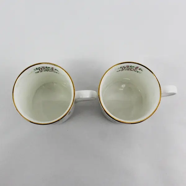 Lot of 2 Crown Trent Bone China Flower of The Month March Daffodil Coffee Mugs