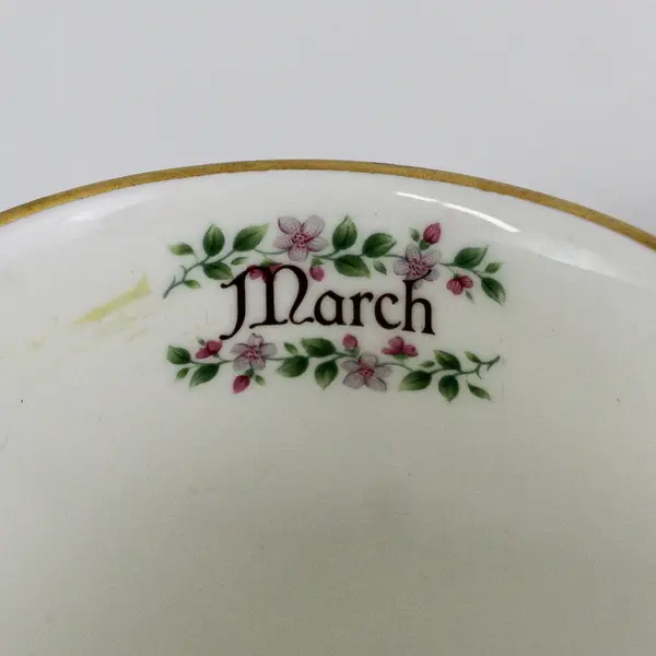 Lot of 2 Crown Trent Bone China Flower of The Month March Daffodil Coffee Mugs