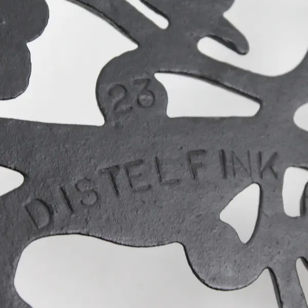 Vintage Distelfink 23 Bird Design Cast Iron Trivet 8"