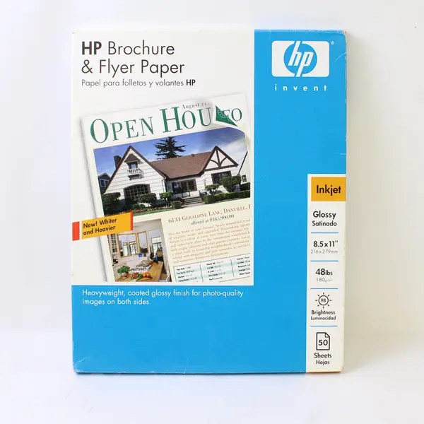 HP C6817A Brochure Flyer Paper 8.5x11 48lb Glossy Two-Sided Sheets Used
