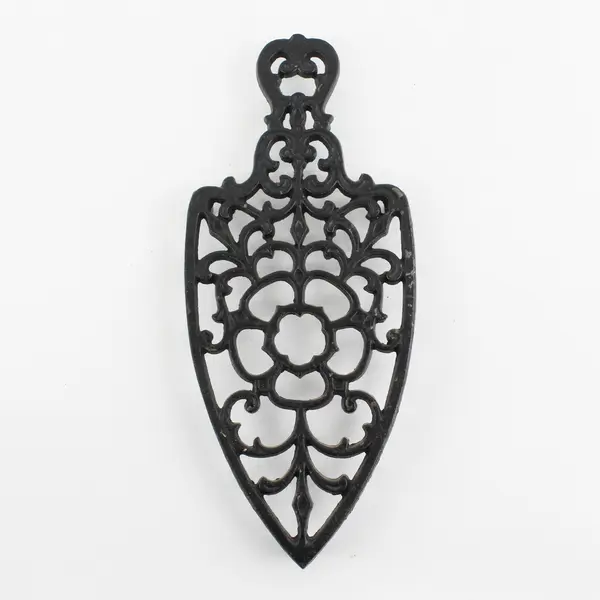 Vintage 1952 J.Z.H Floral Design Cast Iron Trivet 8"