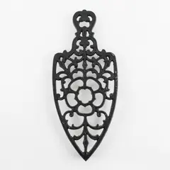 Vintage 1952 J.Z.H Floral Design Cast Iron Trivet 8"