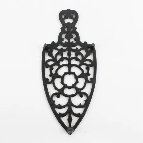 Vintage 1952 J.Z.H Floral Design Cast Iron Trivet 8"