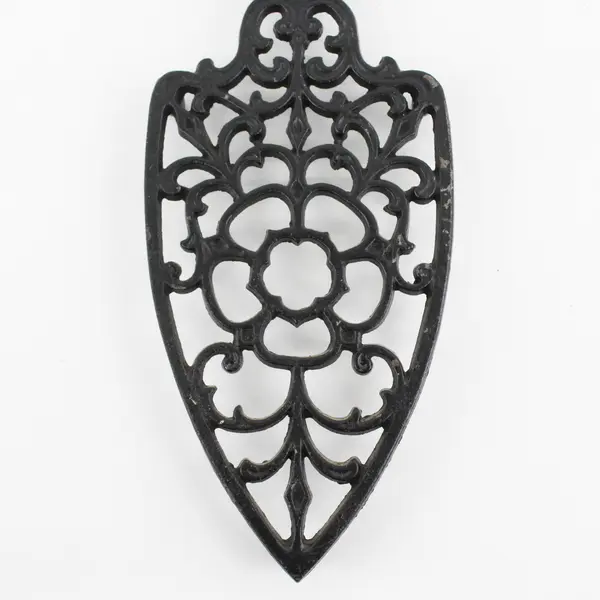 Vintage 1952 J.Z.H Floral Design Cast Iron Trivet 8"