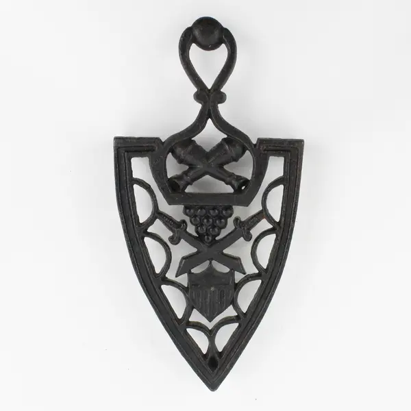 Vintage President Adams Shield Cast Iron Trivet 8"