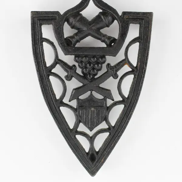 Vintage President Adams Shield Cast Iron Trivet 8"
