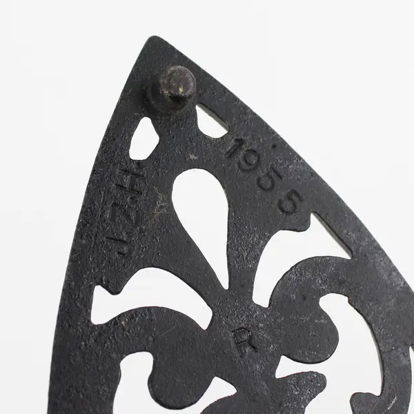 Vintage 1955 J.Z.H Cast Iron Sad Iron Trivet 9"