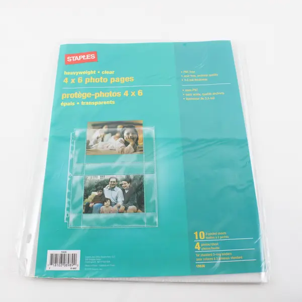 Staples Heavyweight Clear 4x6 Photo Pages Sleeves 10-Pack New