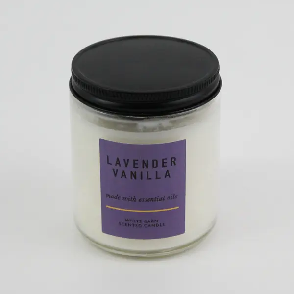 White Barn Lavender Vanilla Candle Single Wick 7oz Jar Essential Oil Bath & Body