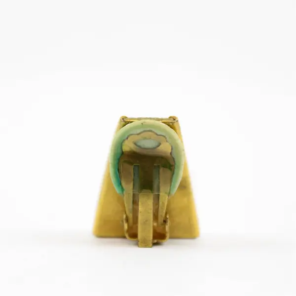 VTG Two-Tone Metal Art Deco-Style Floral Design Clip-On Earrings Costume Jewelry