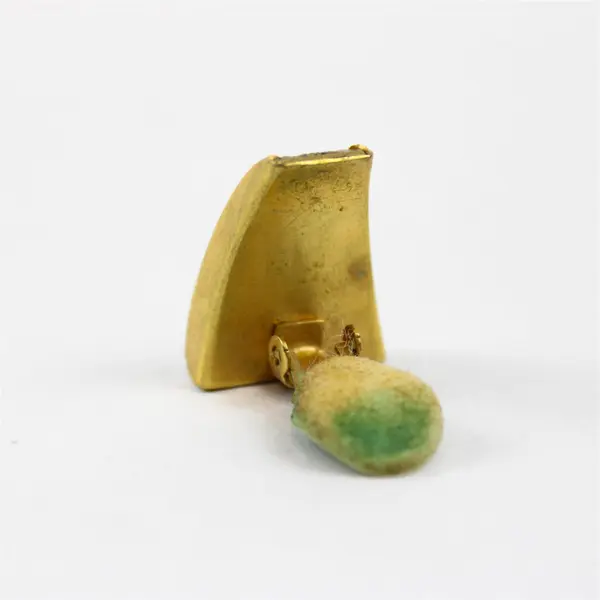 VTG Two-Tone Metal Art Deco-Style Floral Design Clip-On Earrings Costume Jewelry