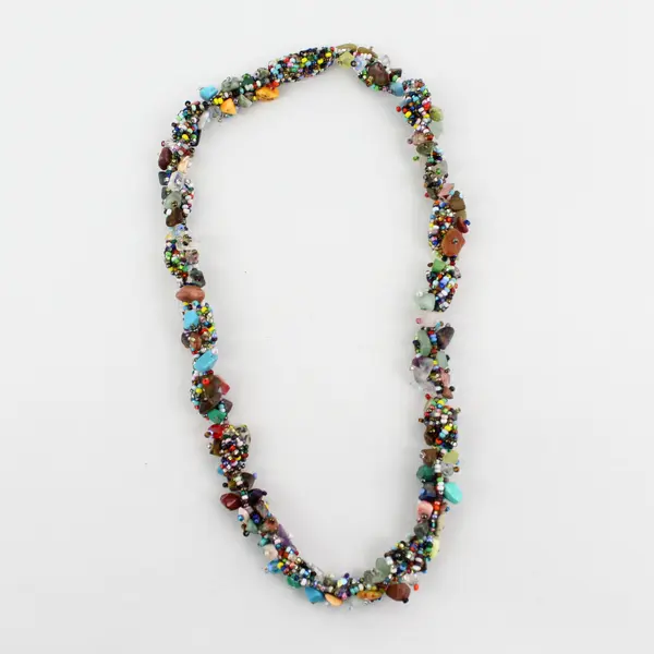 Handmade Multicolor Glass Seed Bead Twist Bracelet