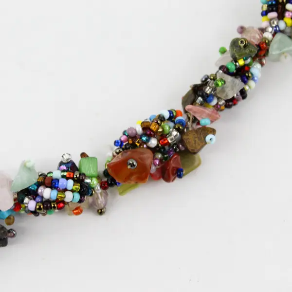 Handmade Multicolor Glass Seed Bead Twist Bracelet