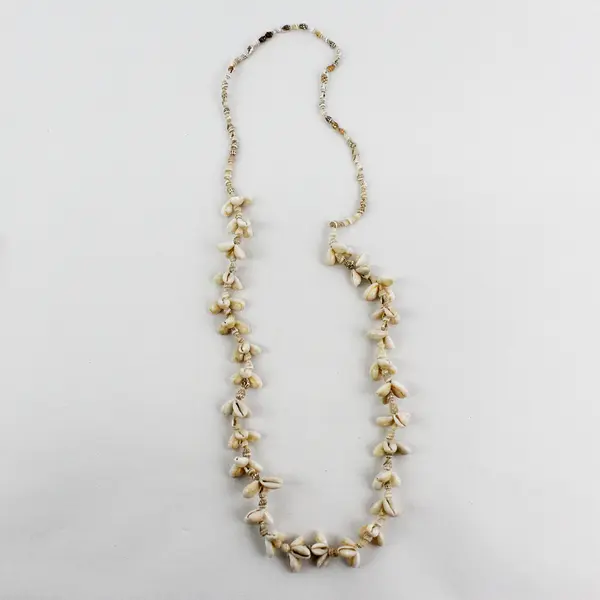 Lot of 3 Mini Conch and Cowry Beige and White Seashell Beaded Necklaces