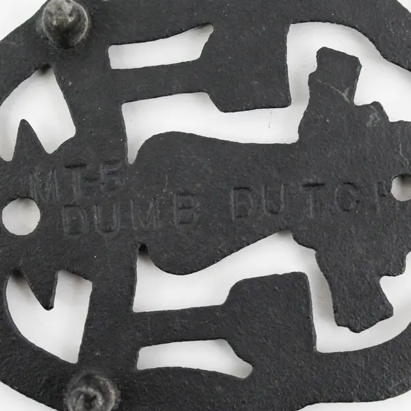 Vintage Dumb Dutch Cast Iron Folk Art Trivet 5"