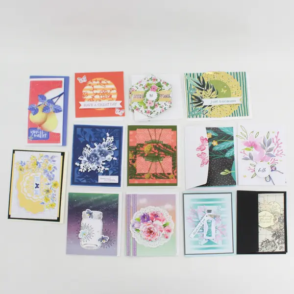 Lot of 14 Handmade Nature-Themed Die-Cut Notecards with Envelopes
